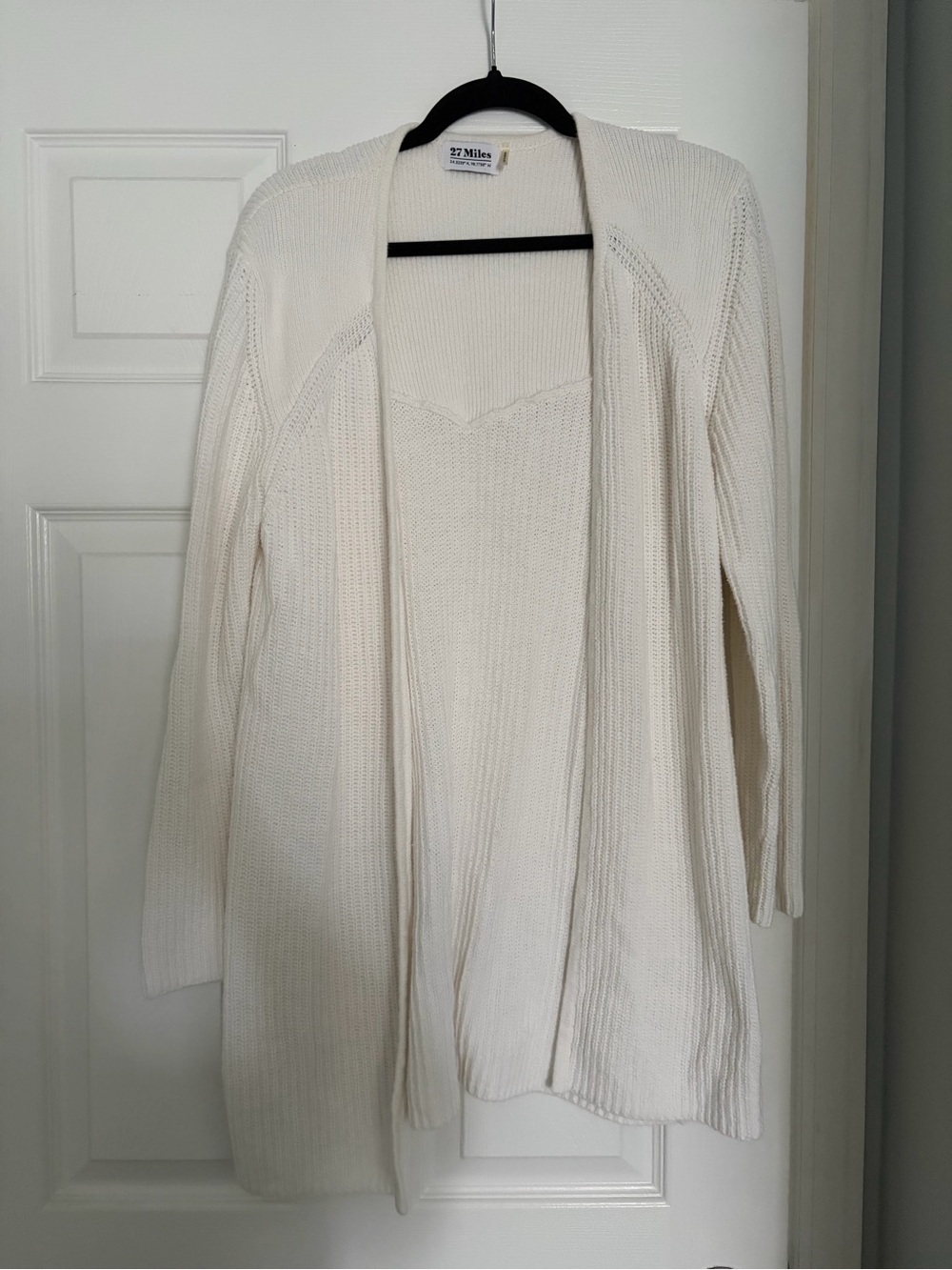 27 Miles Malibu Off-White Boho Western Fringe Coastal Cowgirl Knit Cardigan M/L